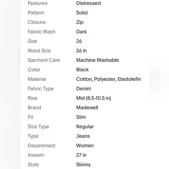 Women's Madewell 9" High Rise Skinny Distressed Jeans - Picture 8 of 8